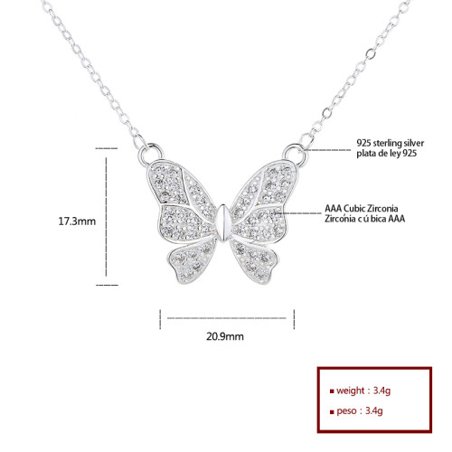 Butterfly Chain Necklaces Aaa Cubic Zirconia Manufacturer Direct Sales