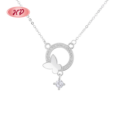 Butterflies & Stars Aaa Zirconia S925 Sterling Silver Wholesale Pendant Necklaces For Jewelry