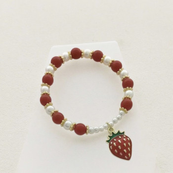 Wholesale Bracelet 18K Gold-plated Fruit Strawberry Design