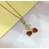 Collar con colgante de cereza en forma de corazón al por mayor | Joyería de moda