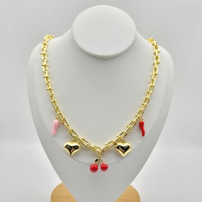 Heart Shaped Necklace Factory Direct Sales 18K Gold-Plated Pendant Necklace Jewelry