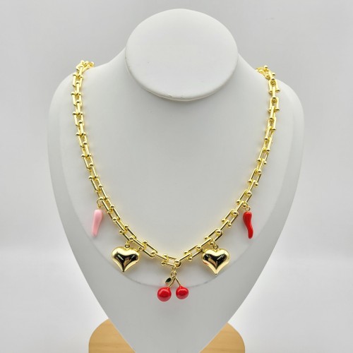 Collar con forma de corazón, venta directa de fábrica, colgante chapado en oro de 18 quilates, joyería.
