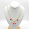 Collar de moda, venta directa de fábrica, chapado en oro de 18 quilates, diseño de cereza, joyería para mujer.