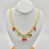 Colgantes para collares al por mayor, chapados en oro de 18 quilates, con diseño de corazón, cereza y chile, joyería de lujo.