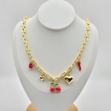 Pendants For Necklaces Wholesale 18K Gold-Plated Heart&Cherry&Chili Niche Design Luxury Jewelry