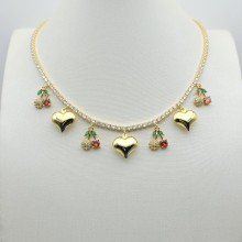 Proveedor de collares de moda, joyería de lujo para mujer bañada en oro de 18 quilates