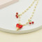 Wholesale Necklaces | Red Heart-Shaped 18K Gold-Plated Women's Jewelry Gift