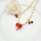 Wholesale Necklaces | Red Heart-Shaped 18K Gold-Plated Women's Jewelry Gift
