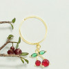 Pendientes de moda al por mayor de China, chapados en oro de 18 quilates, con diseño de cereza y circonita, joyería para mujer.