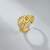 Anillo al por mayor | Joyería de lujo para mujer con circonitas bañadas en oro de 18 quilates
