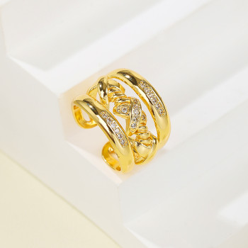 Wholesale Cz Ring | Simple Geometric Adjustable Ring