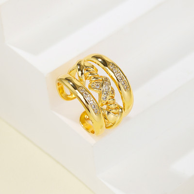 Wholesale Cz Ring | Simple Geometric Adjustable Ring