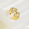 Brass Ring Women Simple Style 18K Gold-Plated Zircon Jewelry