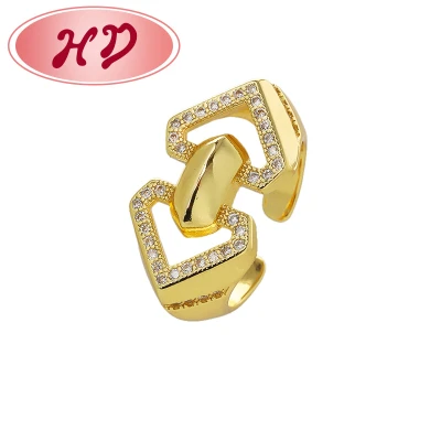 Wholesale Cz Ring | 18K Gold-Plated Geometric Zircon Jewelry