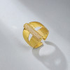 Anillo de circonita cúbica al por mayor | Joyería geométrica de circonitas bañada en oro de 18 quilates