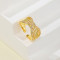 Wholesale Brass Ring | 18K Gold-Plated Bow Design Zircon Jewelry