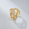 Wholesale Ring | Geometric Line Design 18K Gold Plated Zircon Jewelry