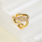 Wholesale Ring | Geometric Line Design 18K Gold Plated Zircon Jewelry