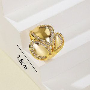 Proveedor mayorista de anillos | Anillo de mujer con circonita hueca de 18 quilates