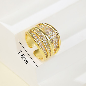 Wholesale Zircon Ring | 18K Gold-Plated Geometric Women'S Jewelry Ring
