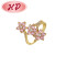 Wholesale CZ Ring | Pink Flower 18k Gold Plated Jewelry Ring
