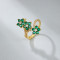 Wholesale Ring | 18k Gold Plated Green Flower Jewelry Ring