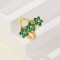 Wholesale Ring | 18k Gold Plated Green Flower Jewelry Ring