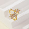 Cz Ring Supplier | White Zircon Flower Design Adjustable Women'S Jewelry