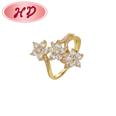 Proveedor de anillos de circonita cúbica | Joyería ajustable para mujer con diseño floral de circonita blanca