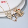 Proveedor de conjuntos de collares | Collar religioso tricolor con circonitas, chapado en oro rosa, plata y oro rosa para mujer