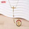 Collar al por mayor de China | Collar de cadena con circonitas tricolores para mujer