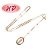 Collar al por mayor de China | Collar de cadena con circonitas tricolores para mujer