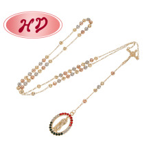 Collar al por mayor de China | Collar de cadena con circonitas tricolores para mujer
