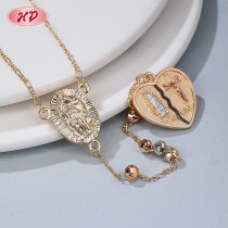 Necklace Wholesale | Virgin Mary & Heart Lady Chain Necklace Jewelry