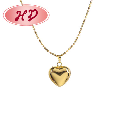 18K Gold-Plated Pendant Necklace Wholesale |  Women's Jewelry Heart-shaped Chain Necklace