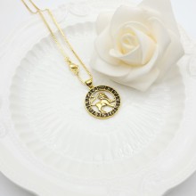 Collar de Leo bañado en oro de 18 quilates | Joyería de diseño de la serie Doce Constelaciones al por mayor