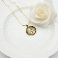 Collar de Acuario | Joyería chapada en oro de 18 quilates con diseño de las Doce Constelaciones al por mayor
