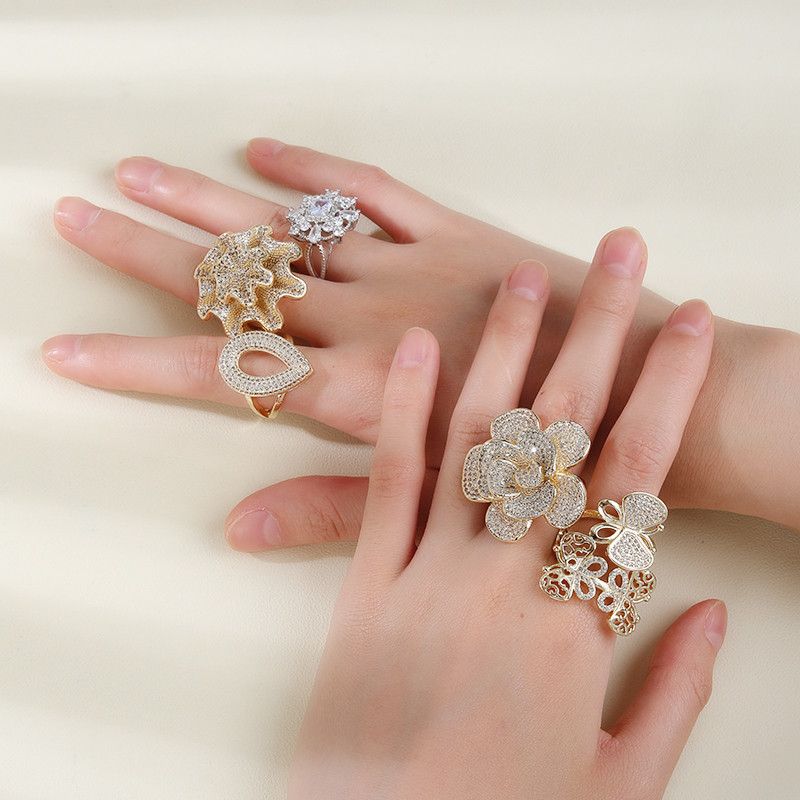 Wholesale 18k gold plated cz rings