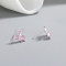 925 Silver Stud Earrings | Pink AAA Zircon Bow Women's Jewelry Wholesale