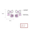 925 Silver Stud Earrings | Pink AAA Zircon Bow Women's Jewelry Wholesale