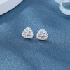Pendientes de dopamina | Circonita triangular hueca de color, joyería de plata 925, joyería de alta gama