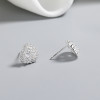 Pendientes de circonita | Diseño triangular hueco, sencillo, de plata 925, para mujer
