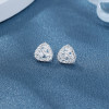 Pendientes de circonita | Diseño triangular hueco, sencillo, de plata 925, para mujer