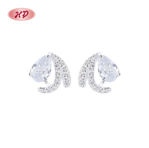 925 Silver Jewelry Earrings | White&Blue Zircon Goldfish Design Women's Jewelry