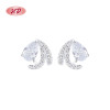 Pendientes de plata 925 | Diseño de pez dorado con circonitas blancas y azules para mujer