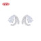 925 Silver Jewelry Earrings | White&Blue Zircon Goldfish Design Women's Jewelry