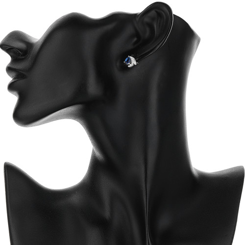Pendientes de plata de ley 925 con circonitas al por mayor | Diseño de carpa azul para mujer