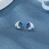 Pendientes de plata de ley 925 con circonitas al por mayor | Diseño de carpa azul para mujer