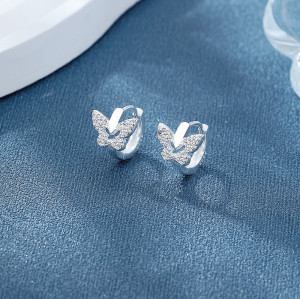Earring Supplier | Micro Inlaid Zircon Butterfly Insect 925 Silver Jewelry Earrings Jewelry