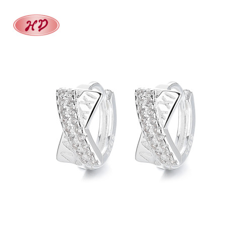 Fashion Earring Wholesale | Minimalist Letter X Design With Micro Inlaid Aaa Zircon Classic Earrings Jewelry